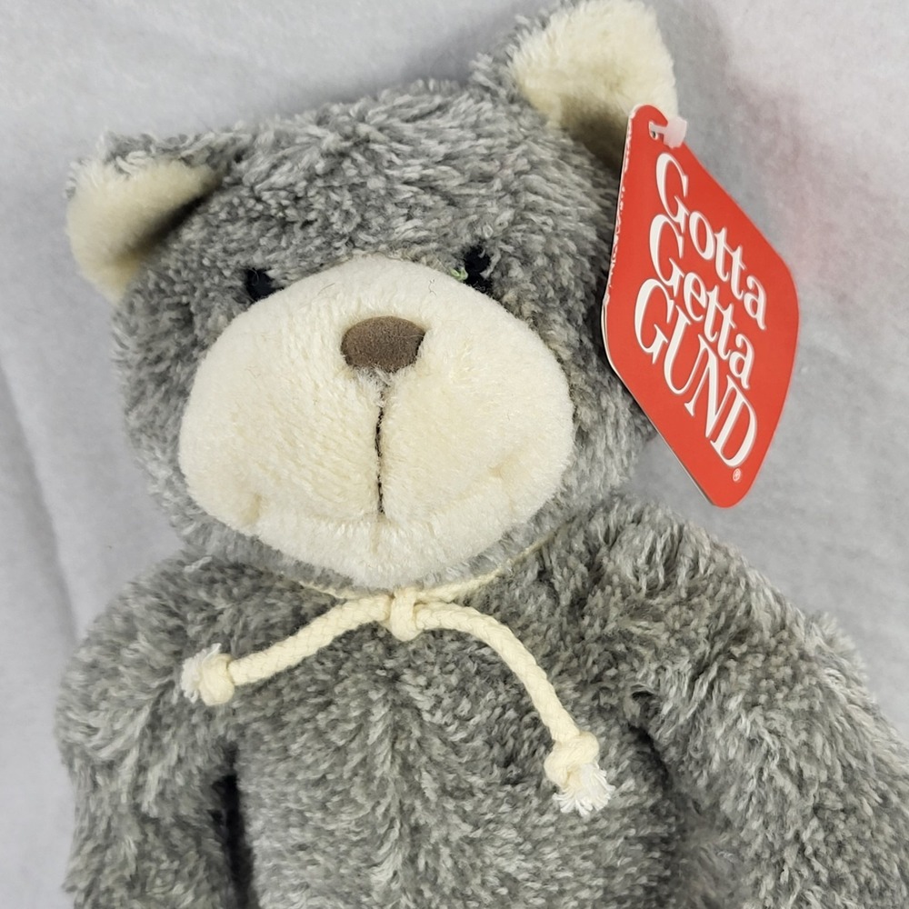 GUND Stringer Cat 12in Grey Kitty Plush Stuffed Animal 1129 with Tag Vintage